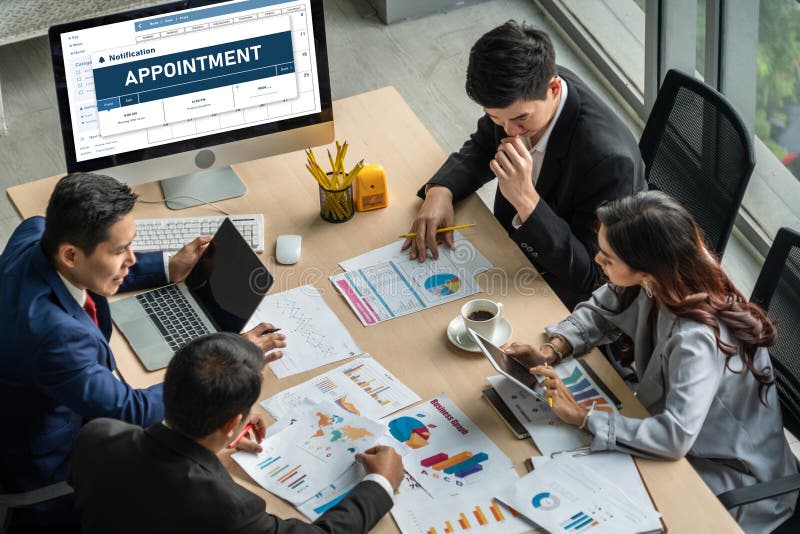 Online applointment booking calendar for modish regristration stock image