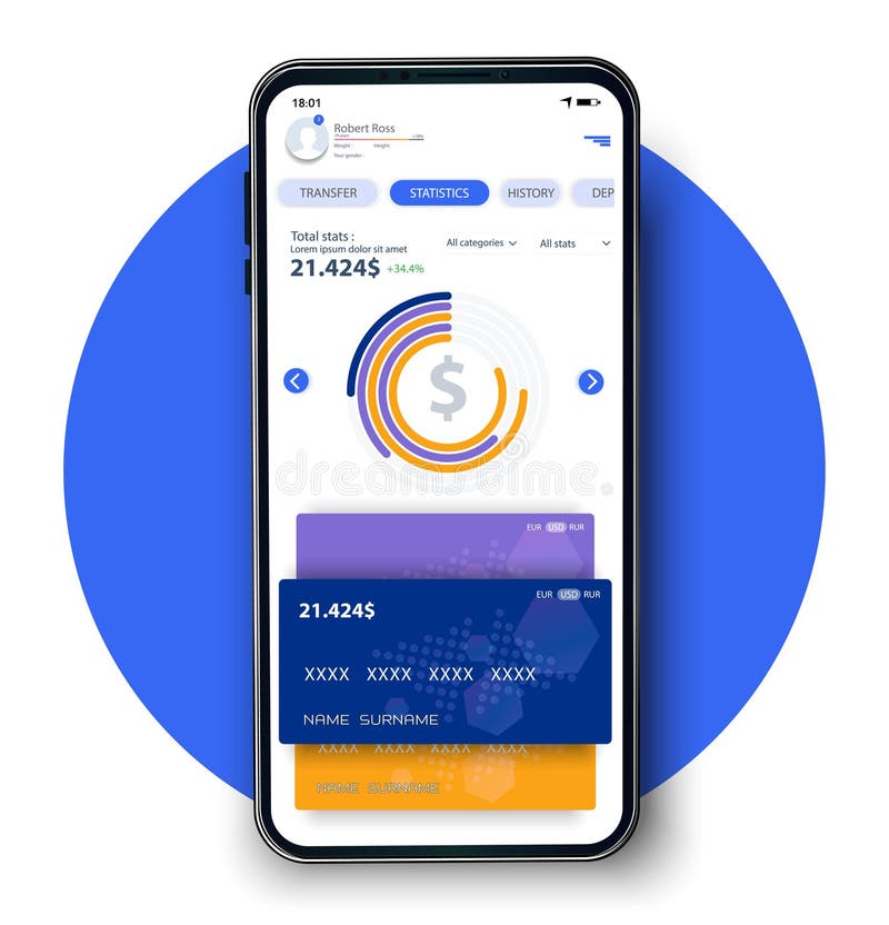 Online Banking Mobile Apps UI, UX, GUI Set With Wallet ...