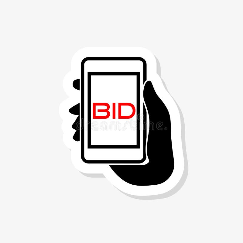 Online bidding auction mobile phone bid stock illustration Online bidding auction mobile phone bid stock illustration