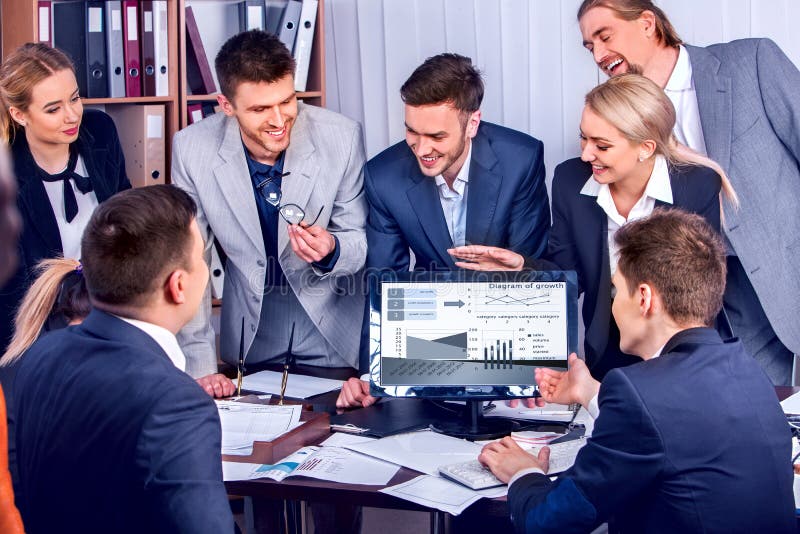 Online business coaching. People office life of team people working. royalty free stock image Online business coaching. People office life of team people working. royalty free stock image