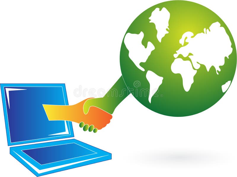 Online business deal vector illustration