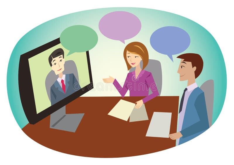 Online business meeting stock illustration