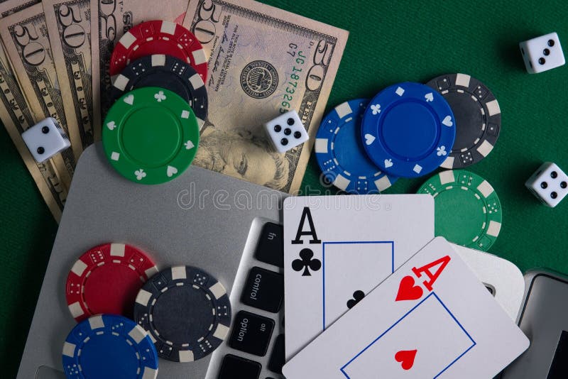 Online Casino, Poker. Background for Business Online Games, Poker,  Blackjack Game. Online Card Games Stock Photo - Image of gaming, computer:  170149492
