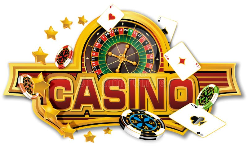 Online Casino Sticker. with the Image of Dice, Roulette, Cards and Chips.  There is an Additional PNG Format. Stock Image - Illustration of isolated,  clothes: 202269133