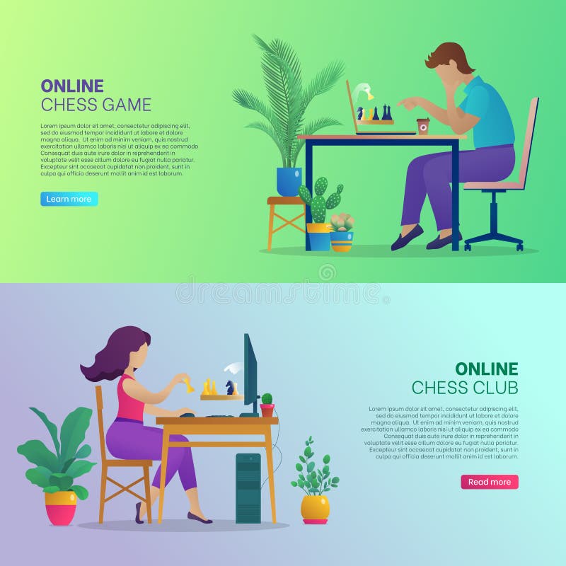 Online Chess Game Club Banners Set Stock Vector Illustration of Online Chess Game Club Banners Set Stock Vector Illustration of