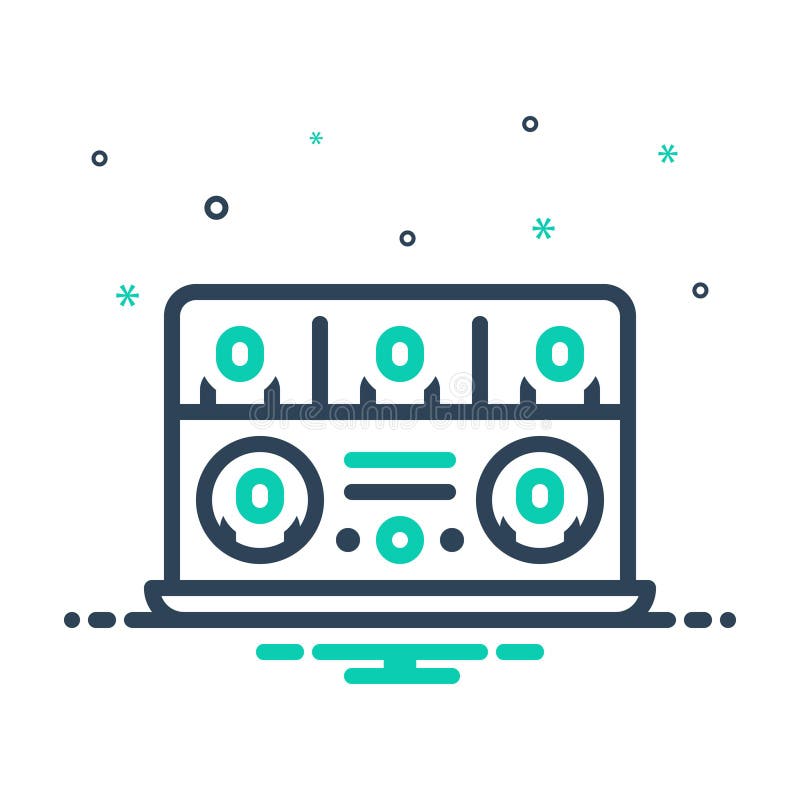 Mix icon for Online Class, online and meeting stock illustration