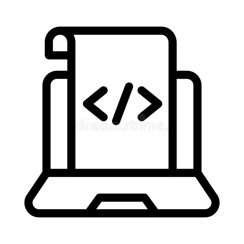 Online coding thin line vector icon. Online coding line icon for website design and development, app development. Premium pack.