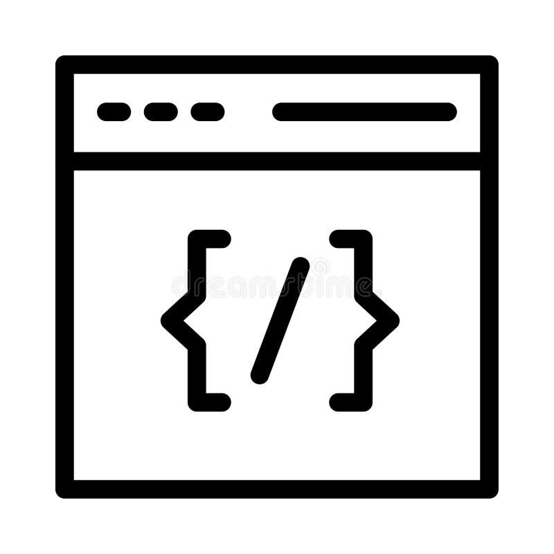 Online coding thin line vector icon royalty free illustration