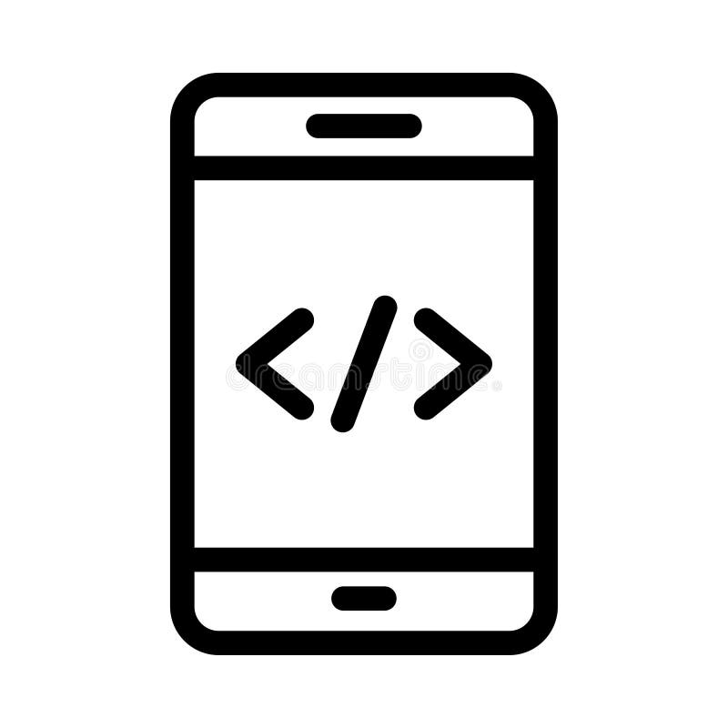 Online coding thin line vector icon vector illustration
