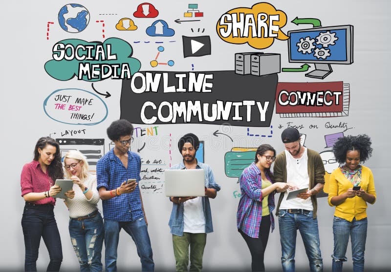 Online Communautair Sociaal de Samenhorigheidsconcept van de Voorzien van een netwerkmaatschappij