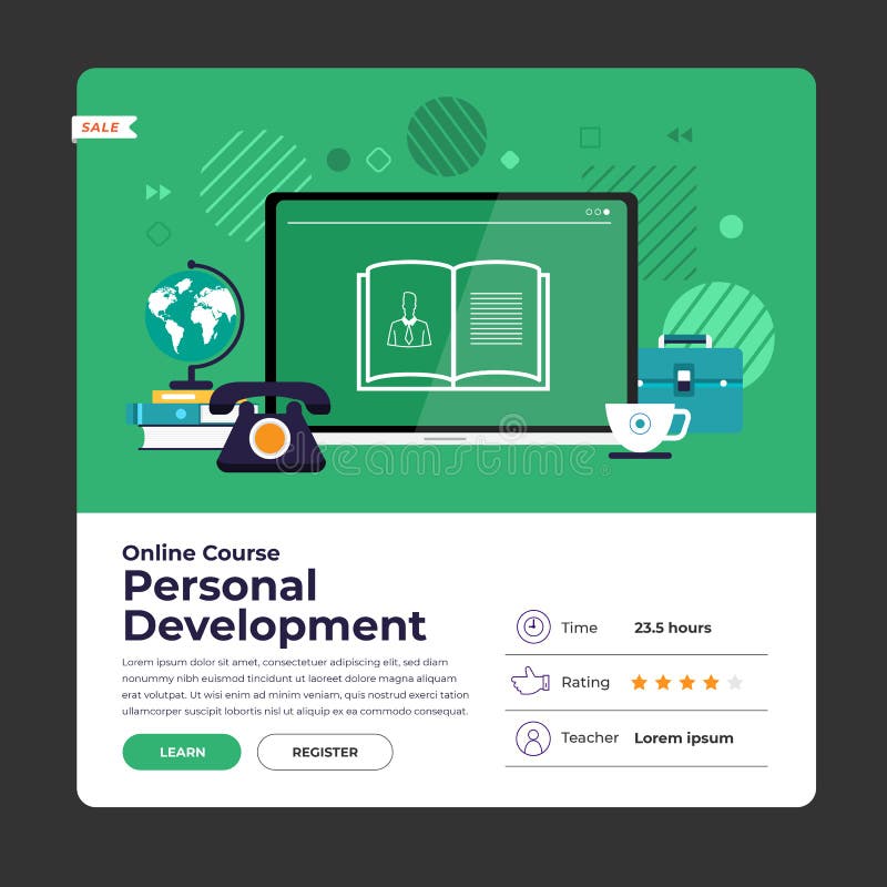 Online course education vector illustration