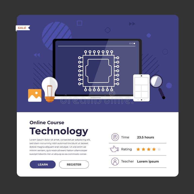 Online course education vector illustration