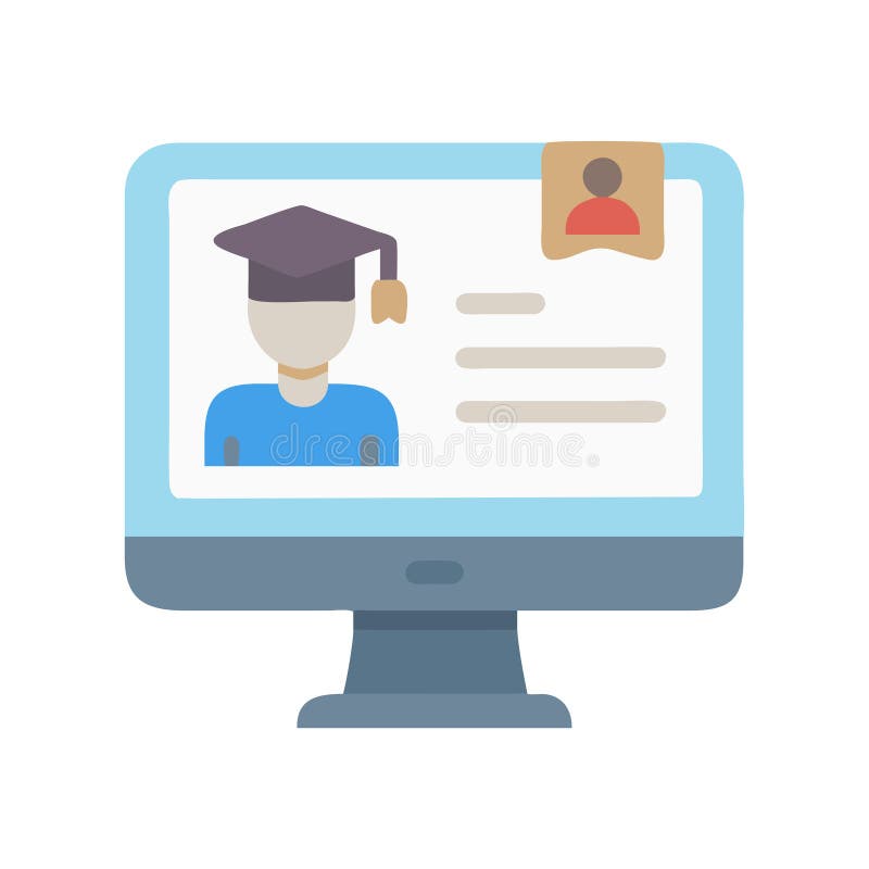 Online Course Icon for Digital Learning vector illustration