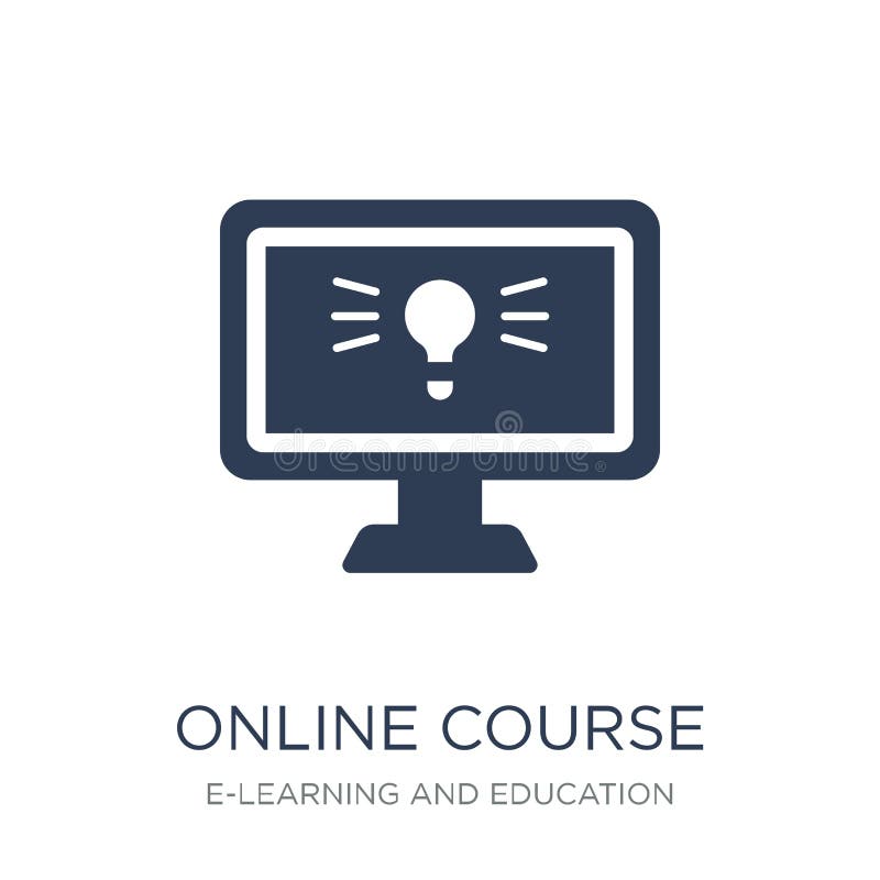 Online course icon. Trendy flat vector Online course icon on white background from E-learning and education collection stock illustration