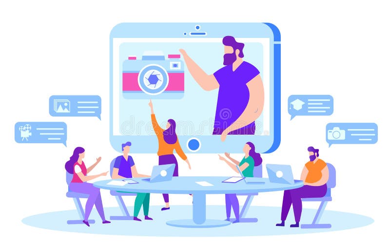Online Course on Photography and Video. Vector. stock illustration