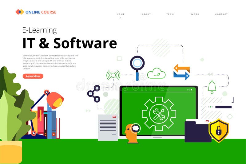 Online Course technology skill vector illustration