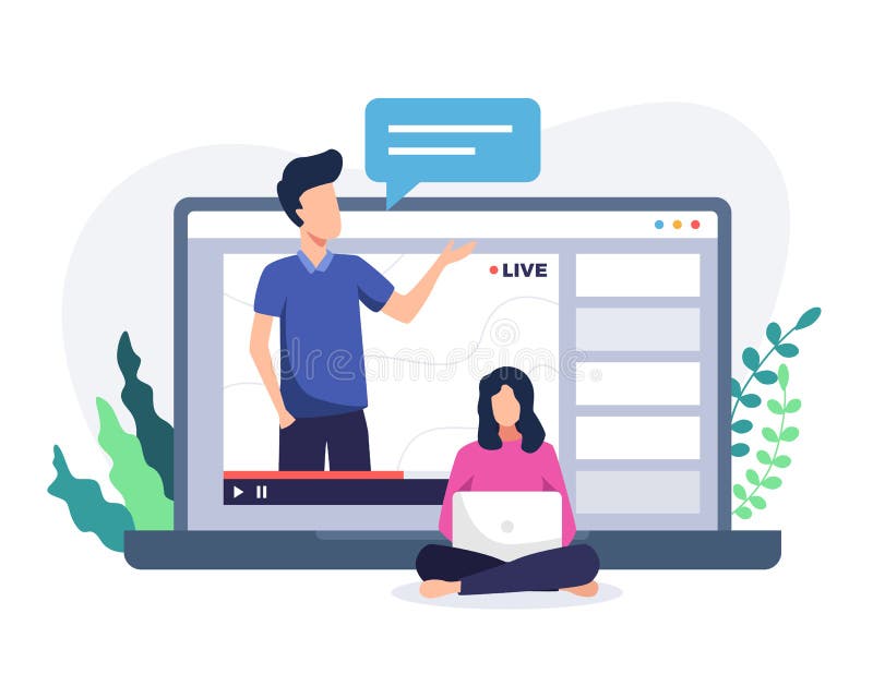 Online course tutorial vector illustration royalty free illustration