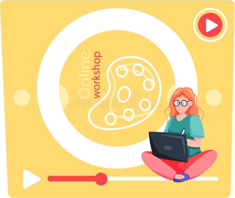 Online Craft Concept. Artist Creativity Process with Paint and