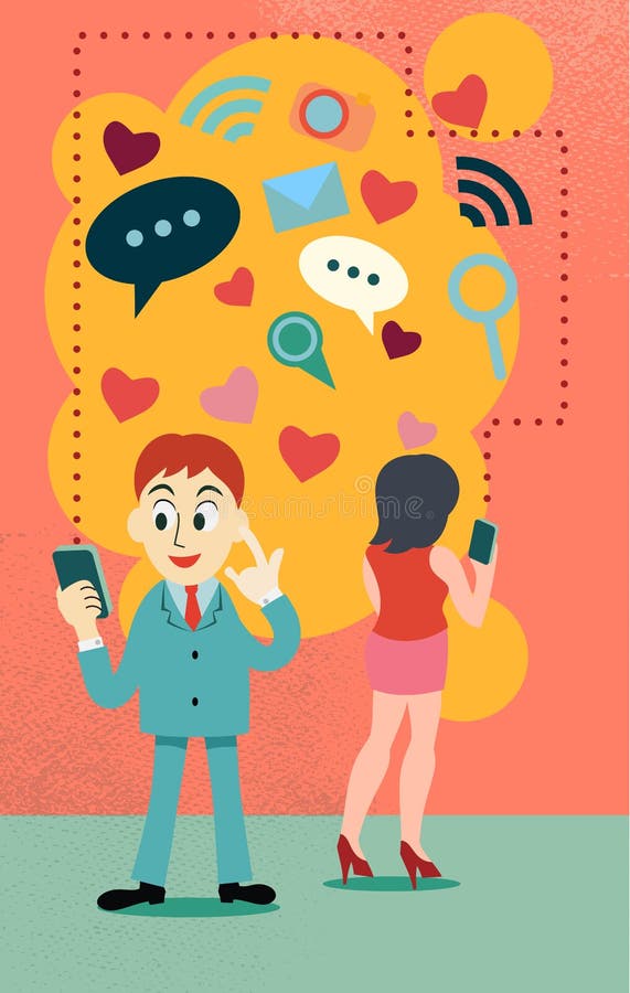 Online dating match maker concept vector illustration