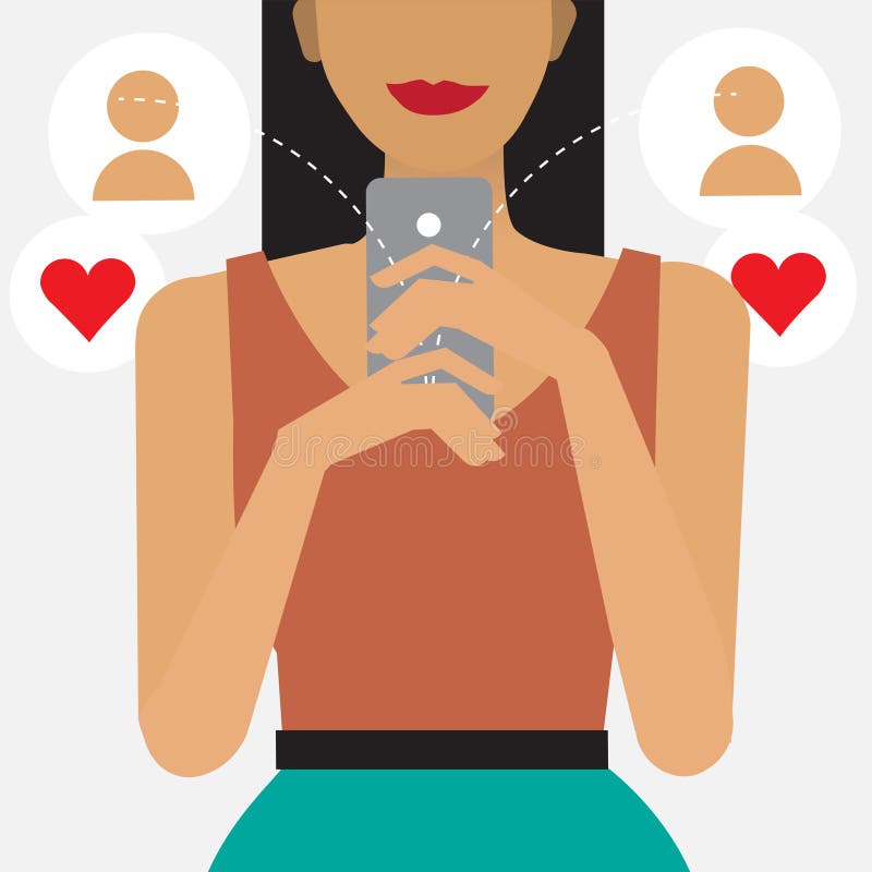 Online dating and messaging illustration stock illustration