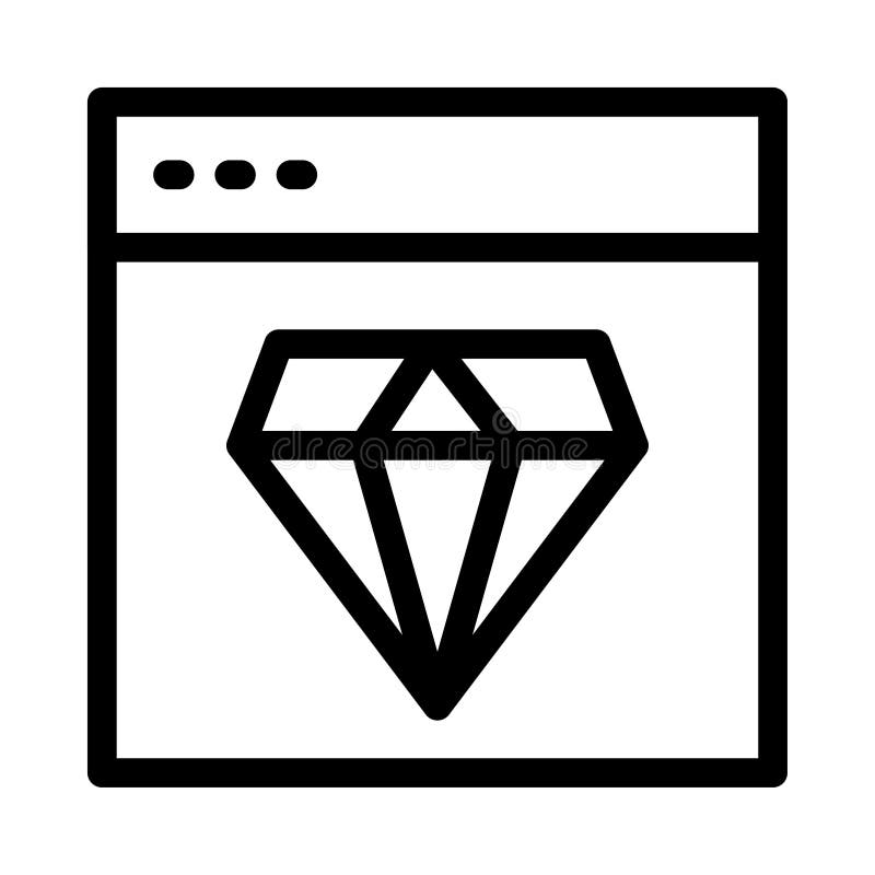 Online diamond thin line vector icon stock illustration