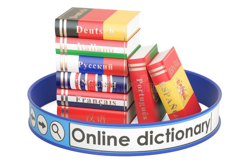 Online Dictionary Concept, 3D Rendering Stock Illustration