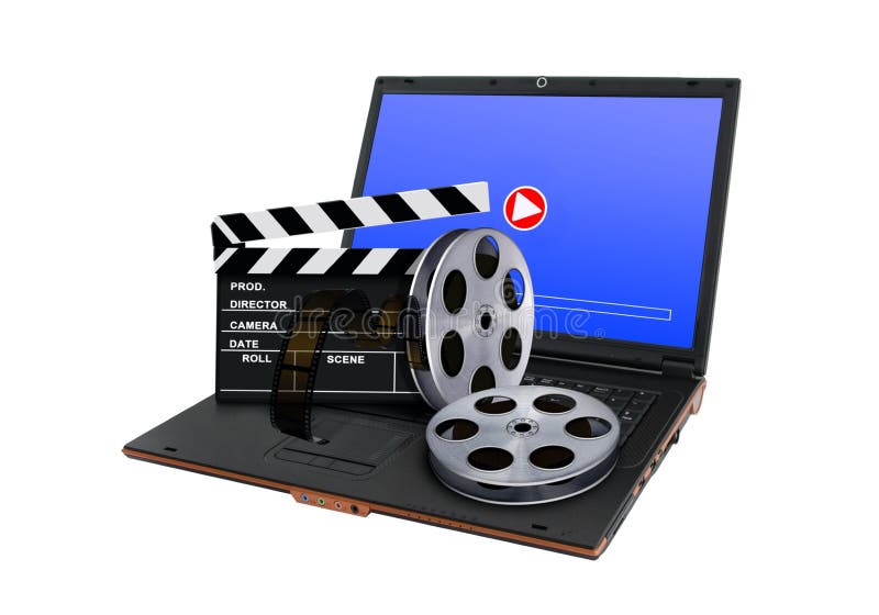 Online digitaal filmconcept royalty-vrije stock afbeeldingen Online digitaal filmconcept royalty-vrije stock afbeeldingen