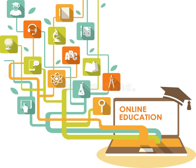Online education concept royalty free illustration Online education concept royalty free illustration
