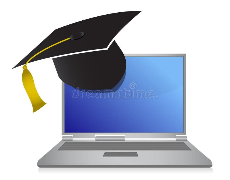 Online education graduation concept illustration stock illustration