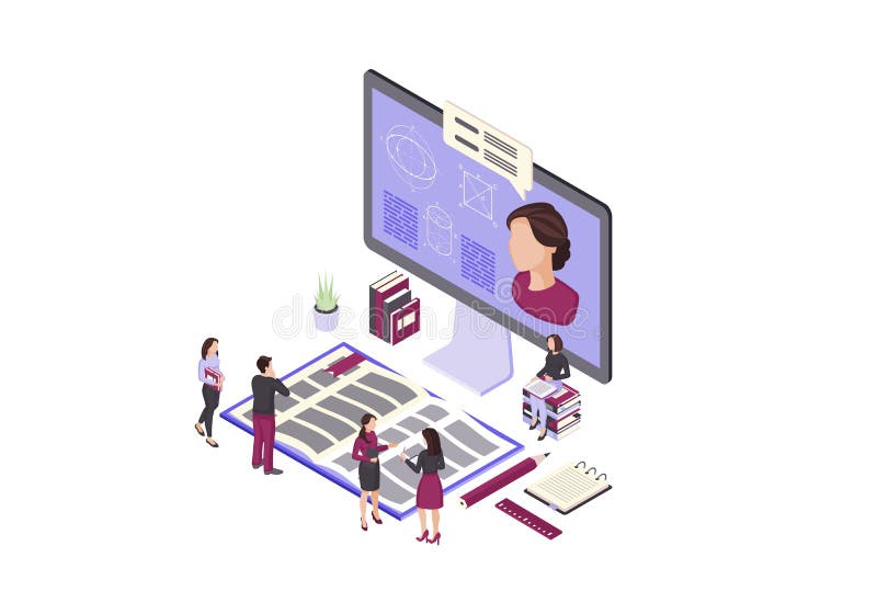 Online Education 2D Vector Isolated Illustration Set Stock Vector ...