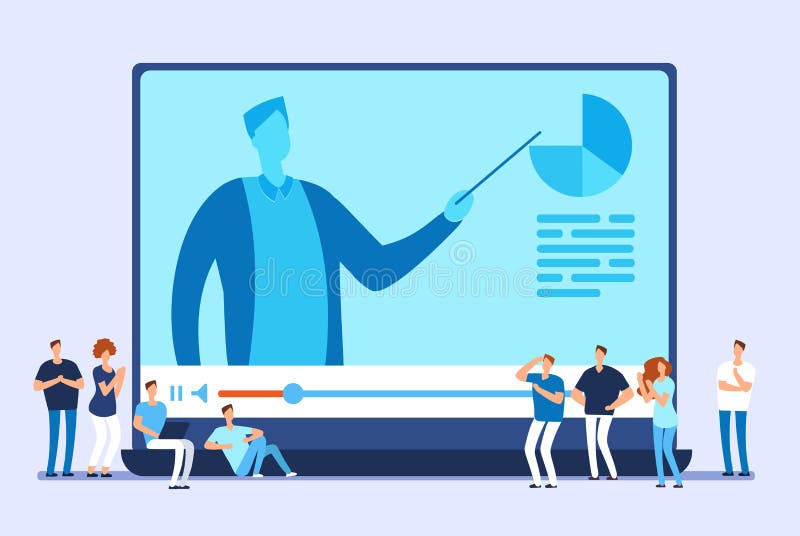 Online education. Video tutorials, internet training and web course vector concept vector illustration Online education. Video tutorials, internet training and web course vector concept vector illustration