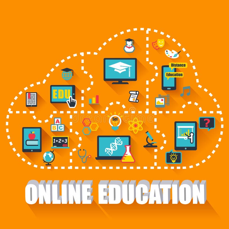 Online edukaci pojęcie royalty ilustracja Online edukaci pojęcie royalty ilustracja