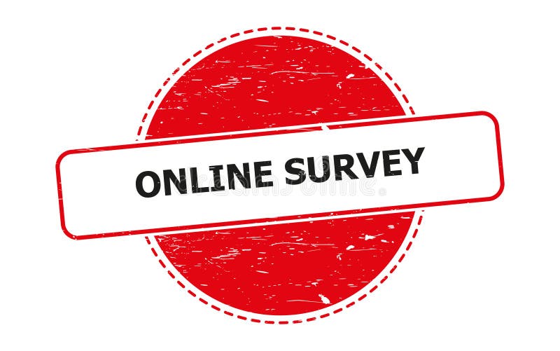 Online enquête - stempel op wit royalty-vrije illustratie