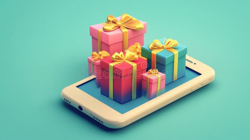 Online-Feiertage auf Smartphones stock abbildung