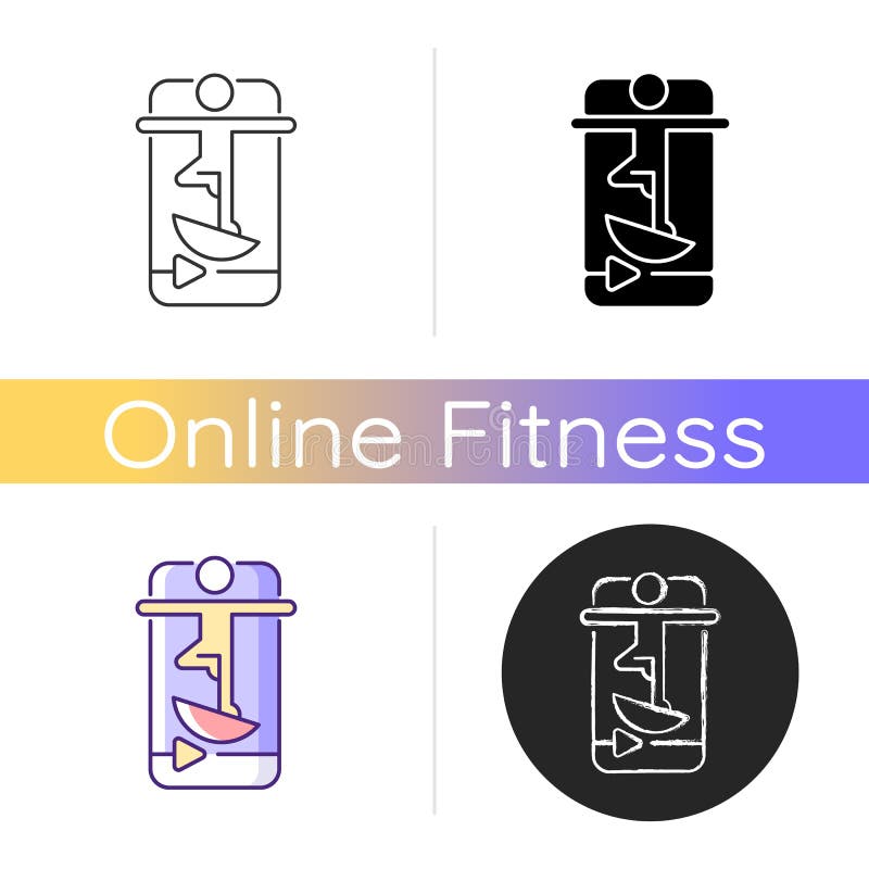 Online fitness balance training icon.