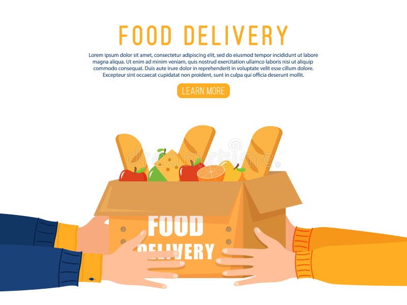 Online food delivery. stock vector. Illustration of background - 177798183