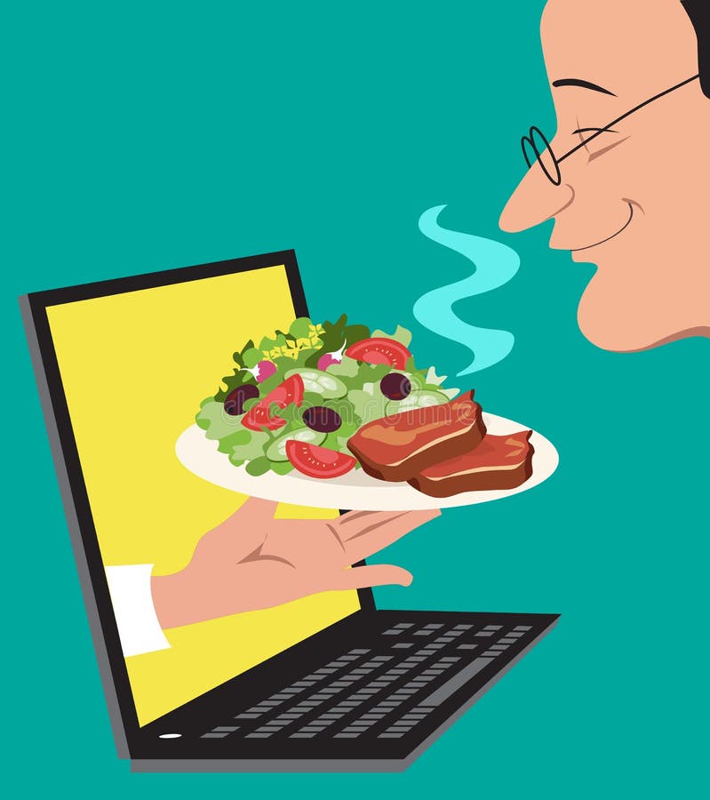 Online food ordering stock vector. Illustration of person 199138157