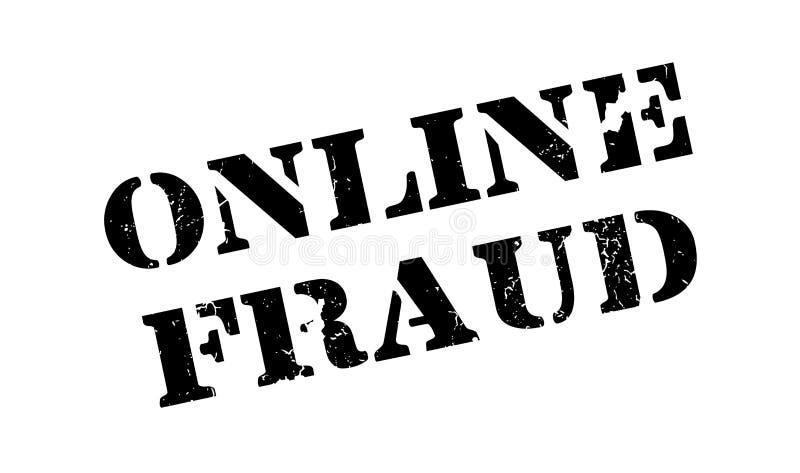 Online Fraude rubberzegel vector illustratie