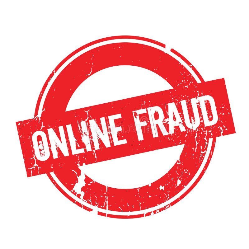 Online Fraude rubberzegel vector illustratie