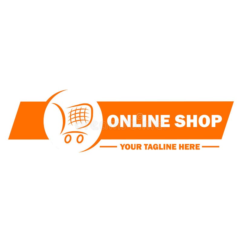 Online het malplaatjeontwerp van het winkelembleem vector illustratie Online het malplaatjeontwerp van het winkelembleem vector illustratie