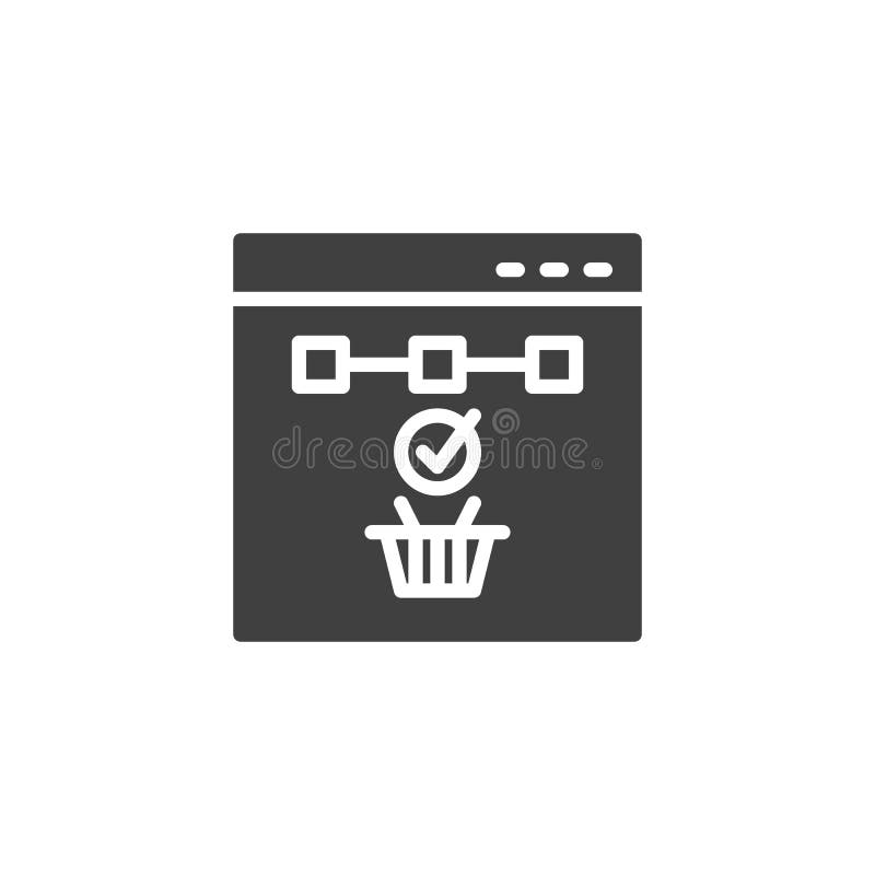 Online het winkelen vectorpictogram vector illustratie Online het winkelen vectorpictogram vector illustratie