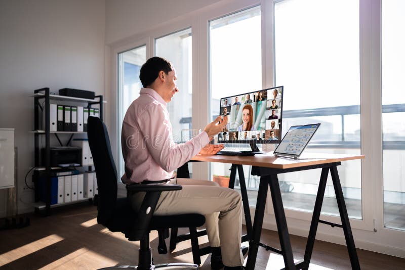 Online HR Remote inar stock image. Image of screen 243555713