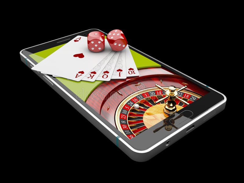 Online Internet Casino App,poker Cards with Dice on the Phone, Gambling  Casino Games. 3d Illustration. Stock Photo - Image of fortune, 3drendering:  128830682