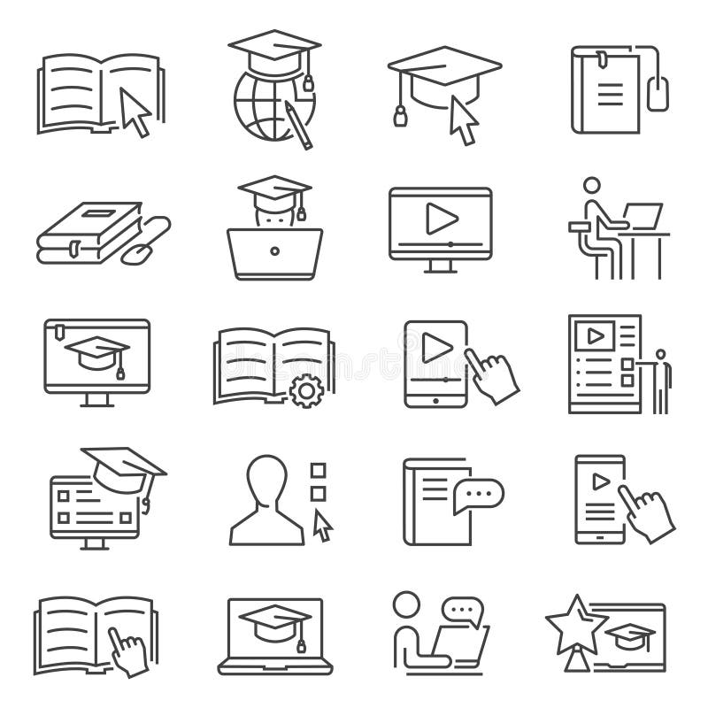 Online learning icon stock illustration Online learning icon stock illustration