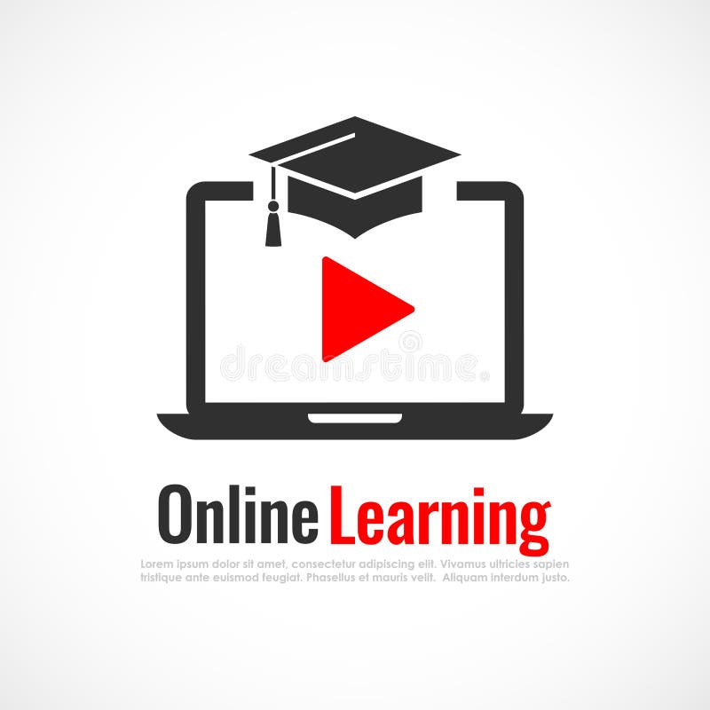 Online learning vector poster vector illustration