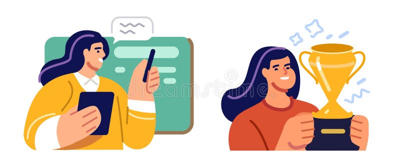 School study teacher, university and college. Academic teaching. Online learning, video lesson concept stock illustration