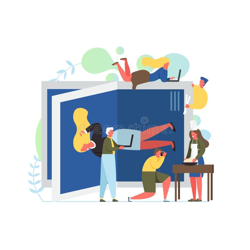Online magazyn, wektorowa mieszkanie stylu projekta ilustracja ilustracji Online magazyn, wektorowa mieszkanie stylu projekta ilustracja ilustracji
