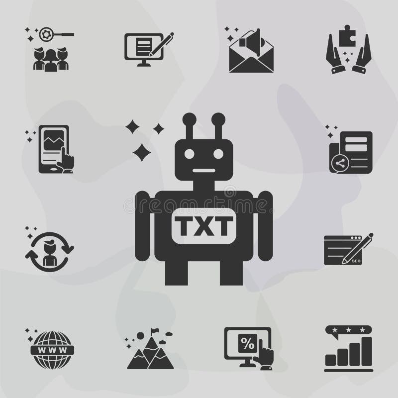 Online marketing, TXT icon. Universal set of online marketing for website design and development, app development royalty free illustration