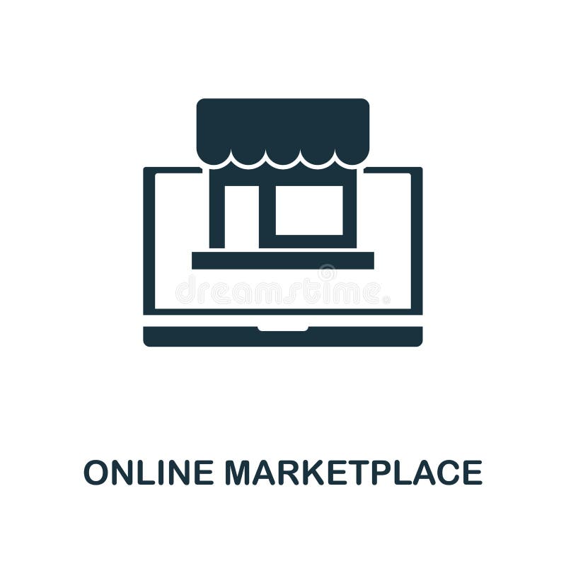 Online Marketplace Icon Monochrome Style Design From E Commerce Icon Collection Ui Pixel Perfect Simple Pictogram Online Market Stock Illustration Illustration Of Monochrome Logo