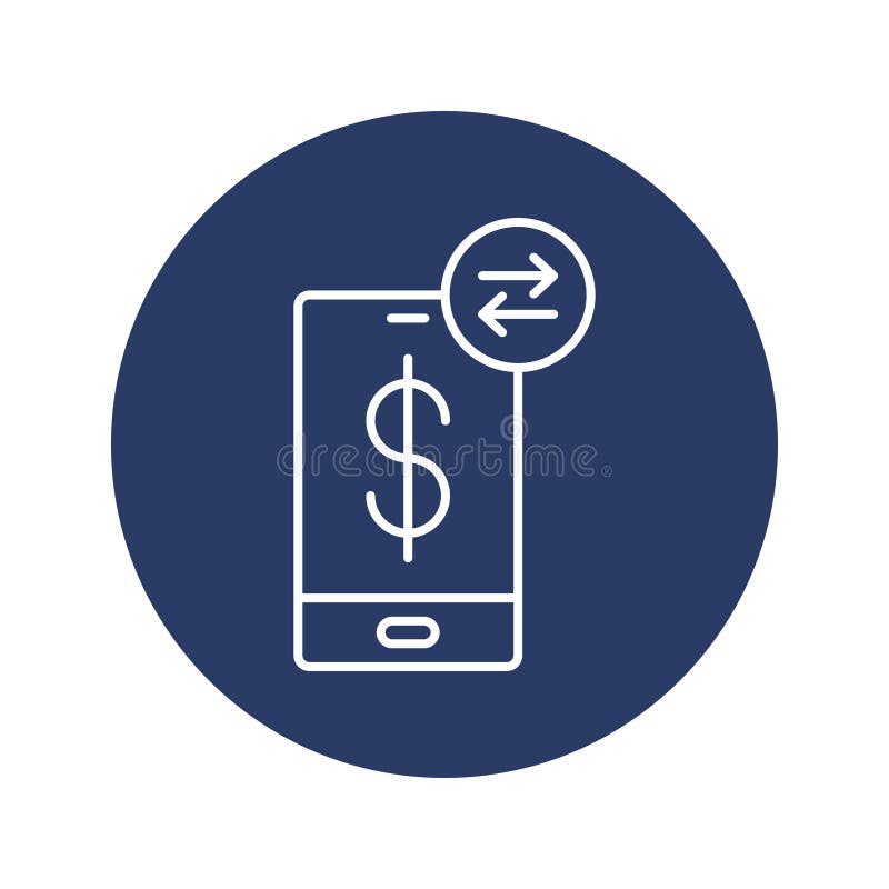 Online Mobile Money Exchange Icon Stock Vector Illustration of online
